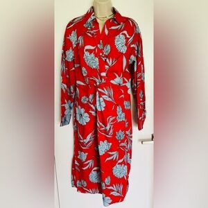 Zara woman red floral dress, size large